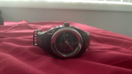 Stainless Steel Rubber 46mm Sync Web Quartz Watch Black