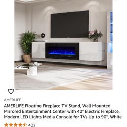 Decorative TV Stand With Fireplace