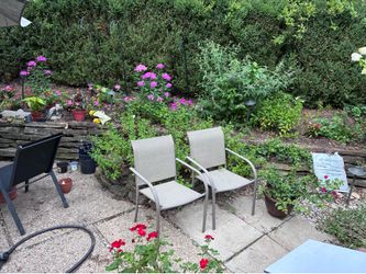 2 Beige Patio Gorgeous Chairs