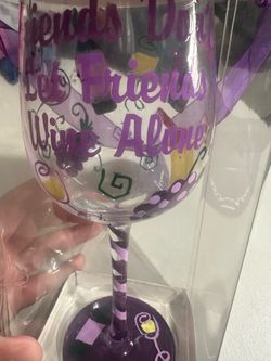FREE!! New Wine Glass Hand Painted