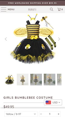 Bee Costume for Girls 7 to 9 year old