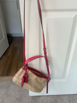 Coach Signature Pink & Tan Crossbody/Shoulder Bag