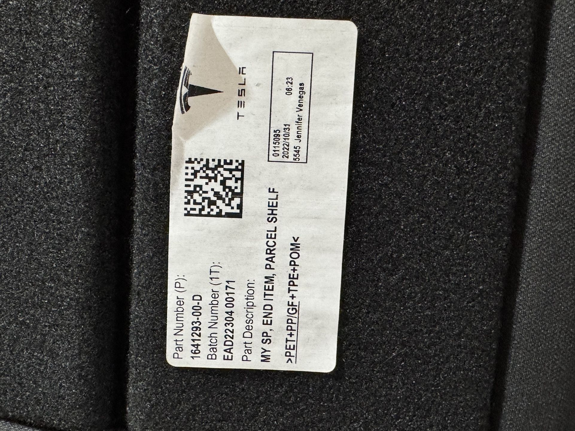 2023 Tesla Model Y Rear Trunk Luggage Cargo Tonneau Cover Black