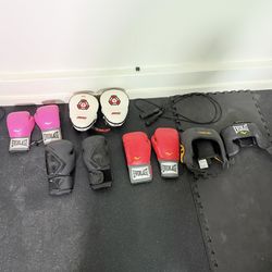 Boxing Gloves, mitt and protective head gear