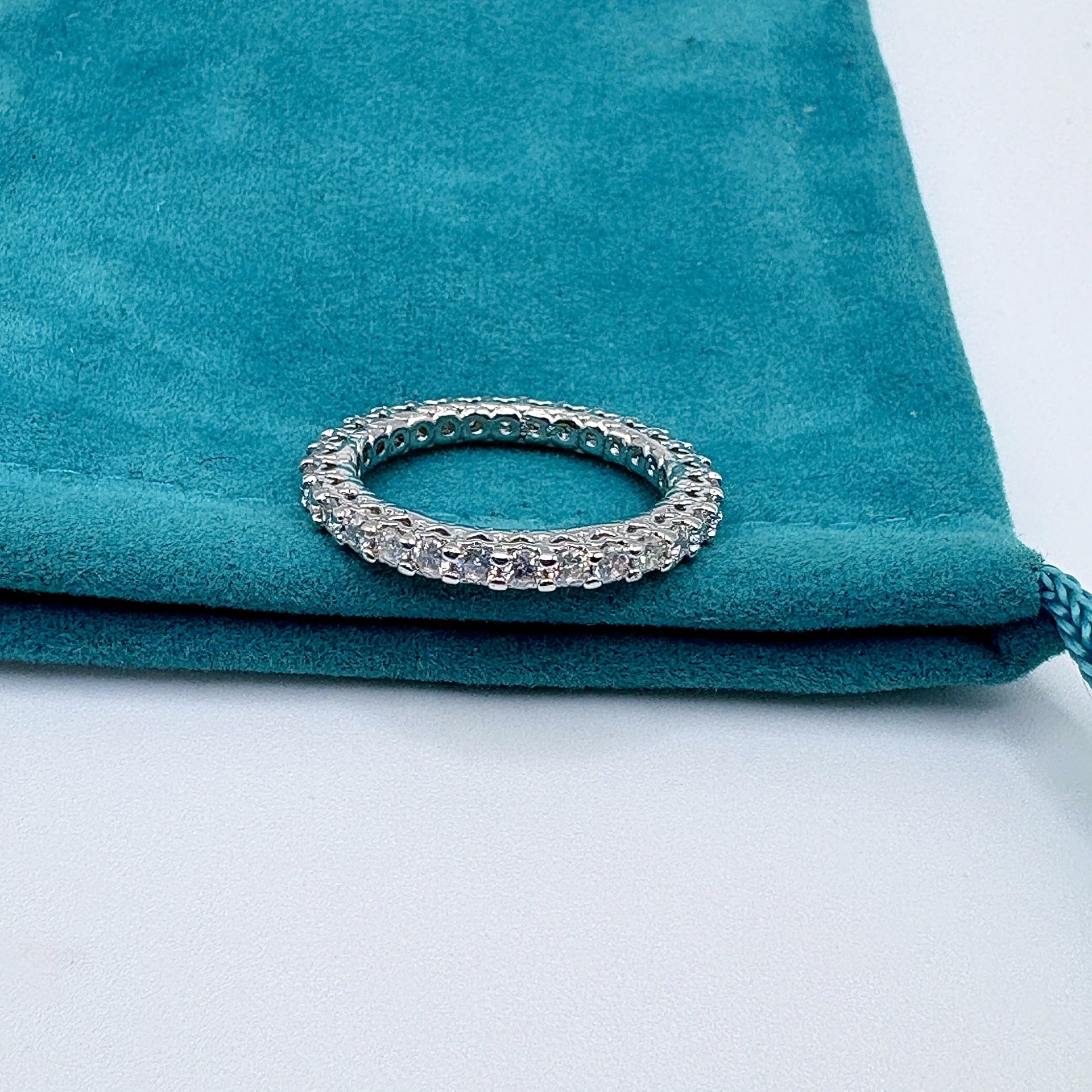 D Color 1.1ct Moissanite Eternity Band | Size 6 | 14k Gold Plated