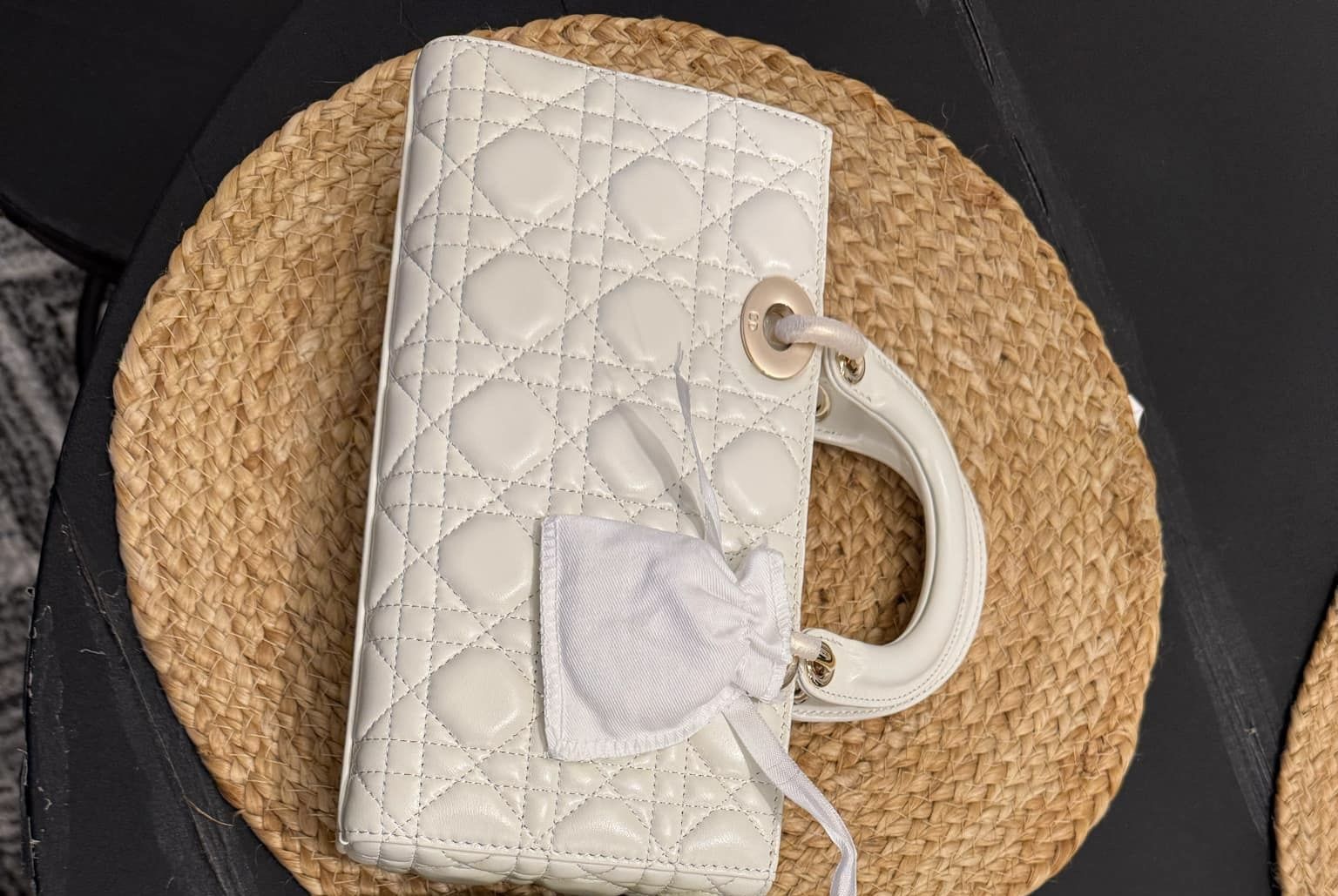 Medium size D Joy White Bag