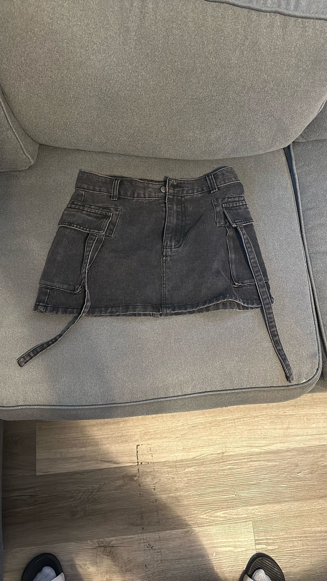 black jean skirt