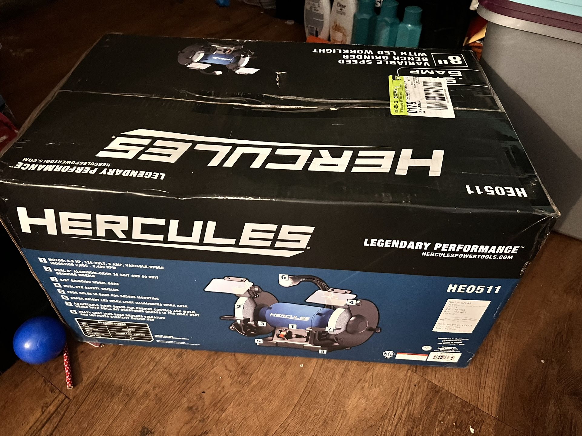 Hercules Variable Speed Bench Grinder With LED Worklights