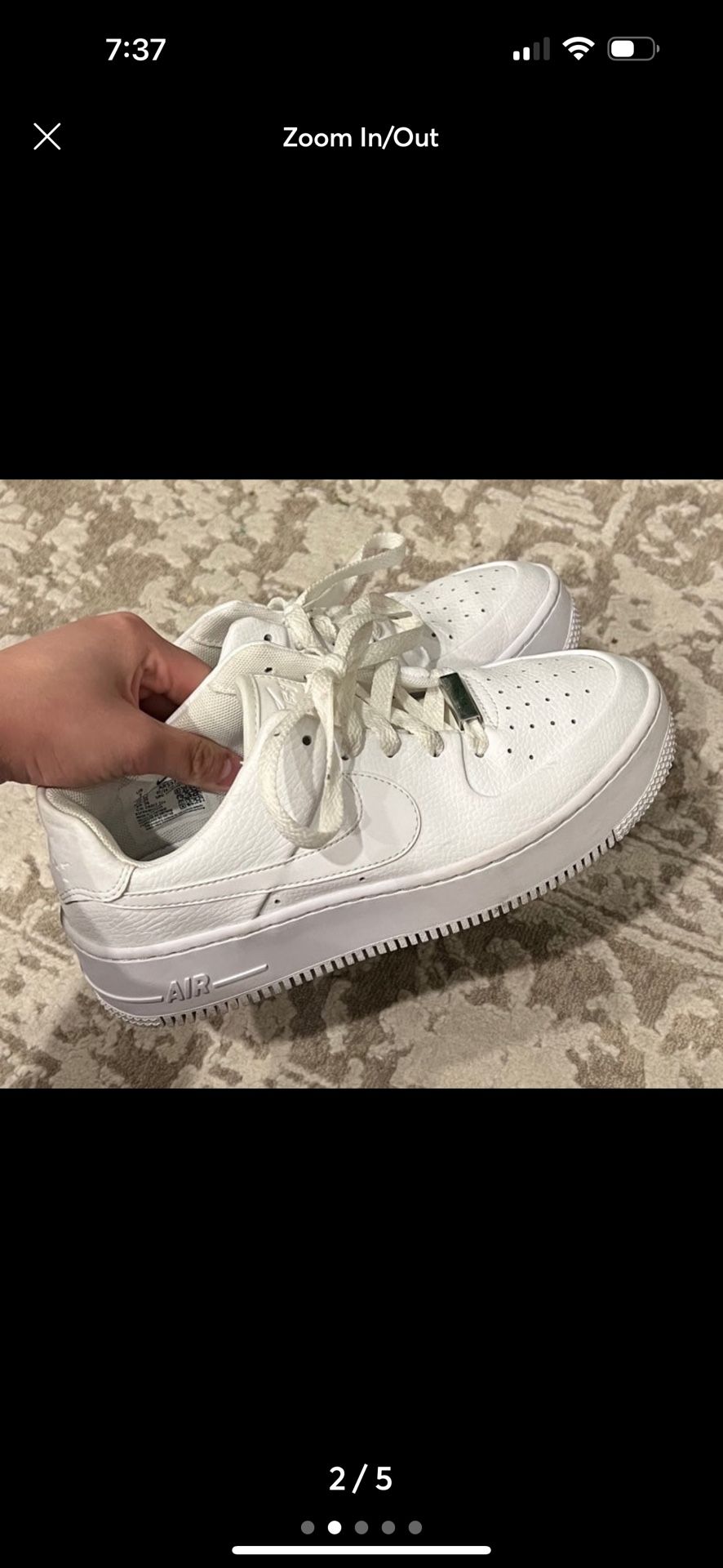 Women's size Nike AF1 Sage Low XX casual sneaker shoe white, used