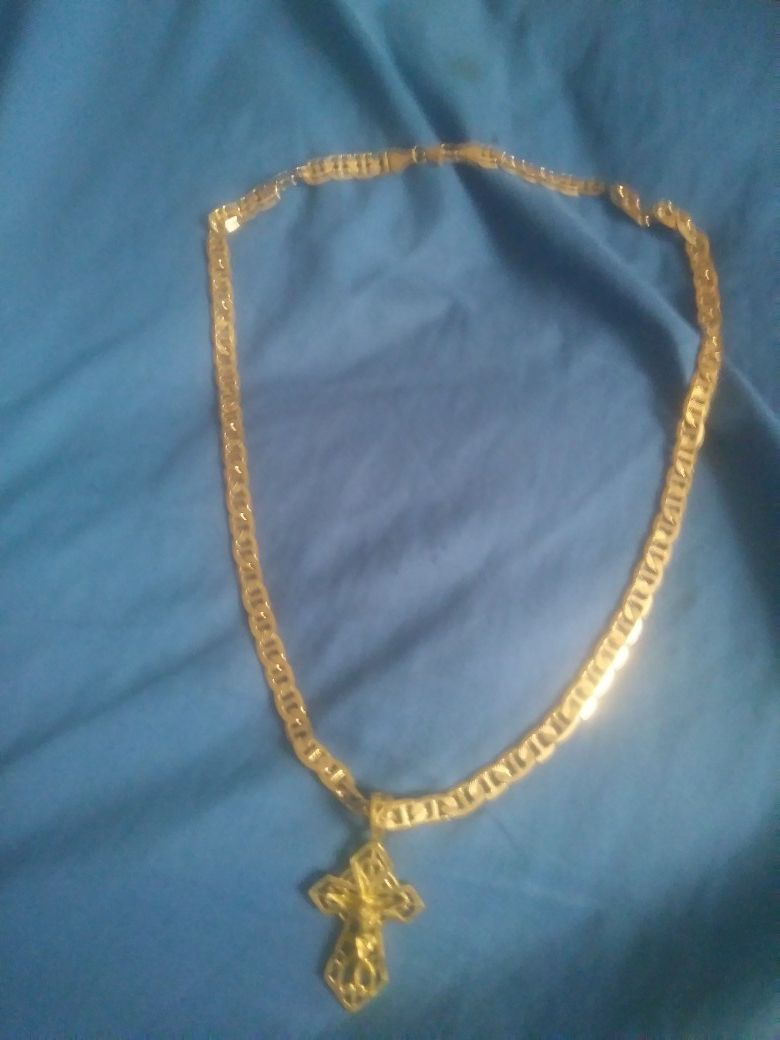 14-karat gold necklace and charm