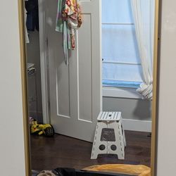 Gold Thin Framed mirror 