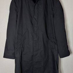 US Navy DSCP Quarterdeck Collection Trench Coat Mens Size 42 L Lined Black