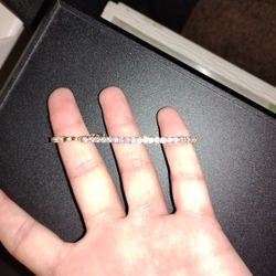 14kt Yellow Gold Authentic Diamond Tennis Bracelet 