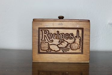 Vintage Wood Recipe Box