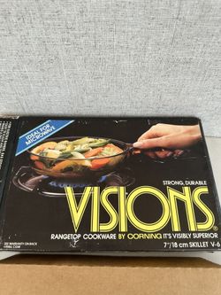 Vintage 1984 Visions Corning Rangetop or Microwave 7" / 18cm Skillet V-6 - NIB