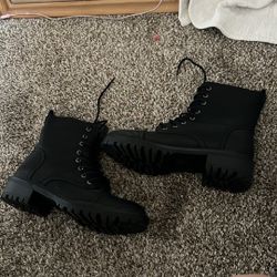 black combat boots- women’s 8