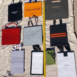 10 High End Fashion Retailers Paper Shopping Bags ~ $10 Each Or $75 For All.
