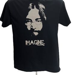 John Lennon ‘Imagine’ Beatles Black T-Shirt Mens Size Medium 2010