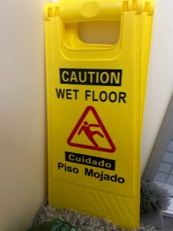 3 Caution Wet Signs