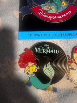 Pink A La Mode Ariel Princess Vinyl Record Pin