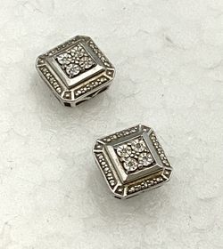 Silver Diamond Earrings