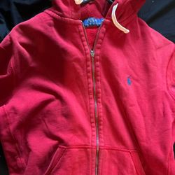 Red polo hoodie