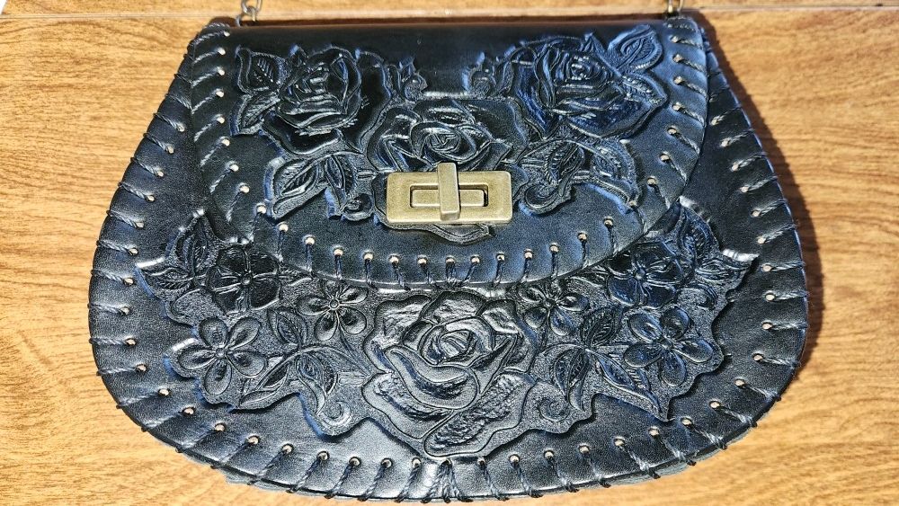 Cisele Handcrafed Full Grain Leather Purse - Large Rose Model