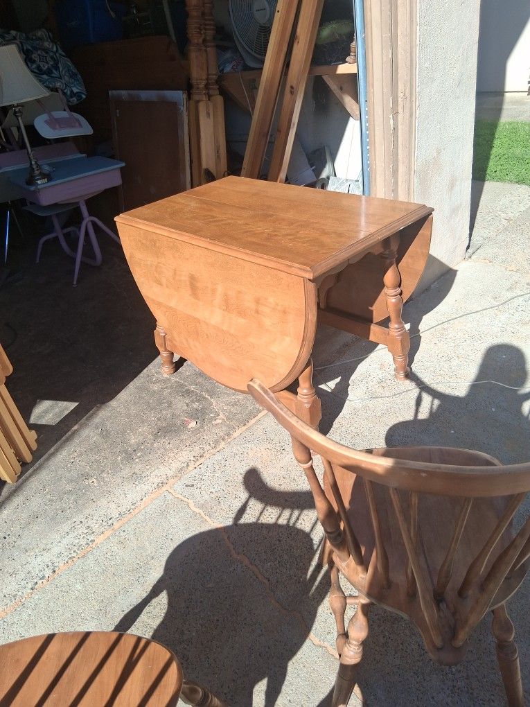 Drop Leaf Table And Six Chairs
