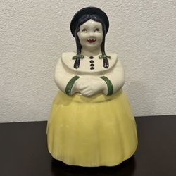 Vintage Shawnee Dutch Girl Cookie Jar-Jill w/Yellow Dress