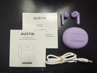 True Wireless Bluetooth Earbuds in Original Box (Urbanista Austin, purple/lavender, barely used)