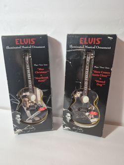 New& in Box! - 2 - ELVIS Musical Guitar Ornaments