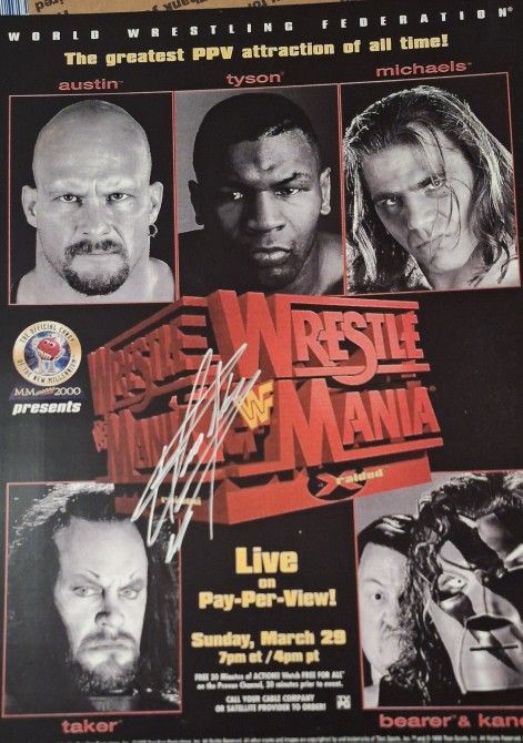 Wrestlemania 14 Poster Signed By Undertaker
