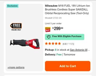 Milwaukee M18 Sawzall Fuel