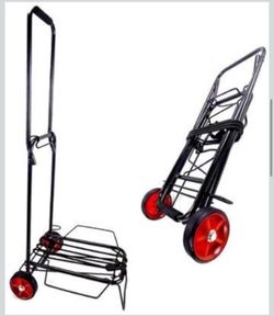 Shopping Cart Dolly 2 Wheels | Folding Lightweight Hand Truck | Utility Trolley | Portable Foldable | Easy-to-Store - 2 Wheels | 55Pounds Weight Capa