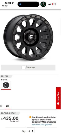 Fuel Off-Road Unit 20x9 Matte Black Wheels – 5x150 (5x5.91”) – Came off 2016 Toyota Tundra