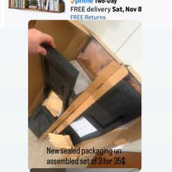 Wall Bookshelf, Set of 3, 36 Inches U Shaped Wall Shelves, Long Deep Floating Shelves, Large Floating Book Shelves - Wood Hanging Bookshelves for Kitc