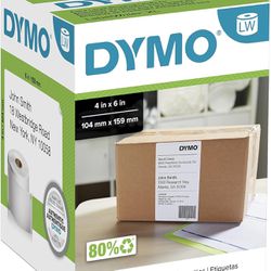 DYMO LW Extra-Large Shipping Labels, DYMO Labels for LabelWriter 5XL and 4XL Label Printers Only, White, 4" x 6", 1 Roll of 220