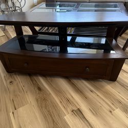 Dark brown TV console