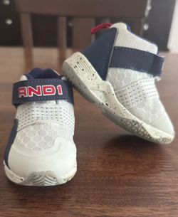 AND1 Toddler Boys Blindside Basketball White Sneakers Size 3
