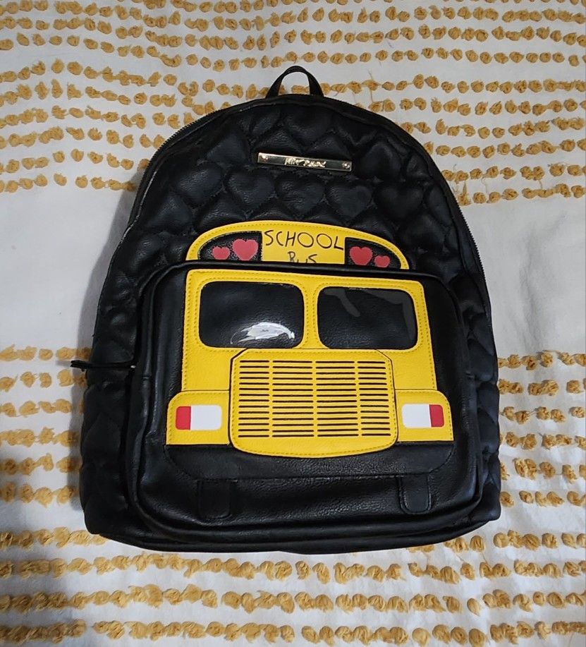 Betsy Johnson Wheels On The Bus Leather Backpack