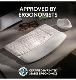 Brand New Logitech Wave Keys Wireless Ergonomic Keyboard with Cushioned Palm Rest