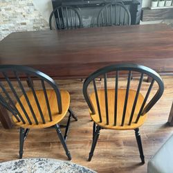 ACACIA Wood Table & 4- Solid Wood Chair !!! 