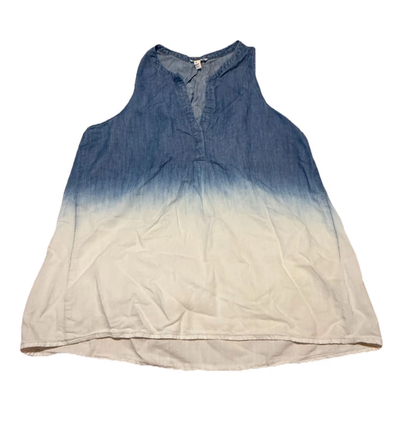 Soft Joie Ombré Sleeveless Shirt Blue White Women Medium