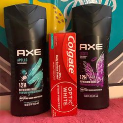2-Men Body Wash 1-toothpaste All For $10