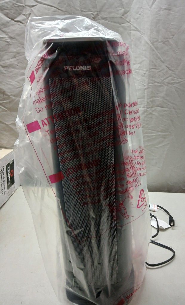 New Pelonis Portable Electric Tower Heater, Ceramic, Black.