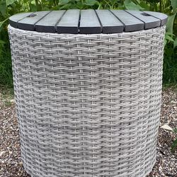 Outdoor Wicker Storage Table-FIRM