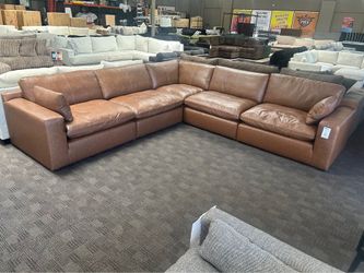 REAL comfy leather cloud sectional