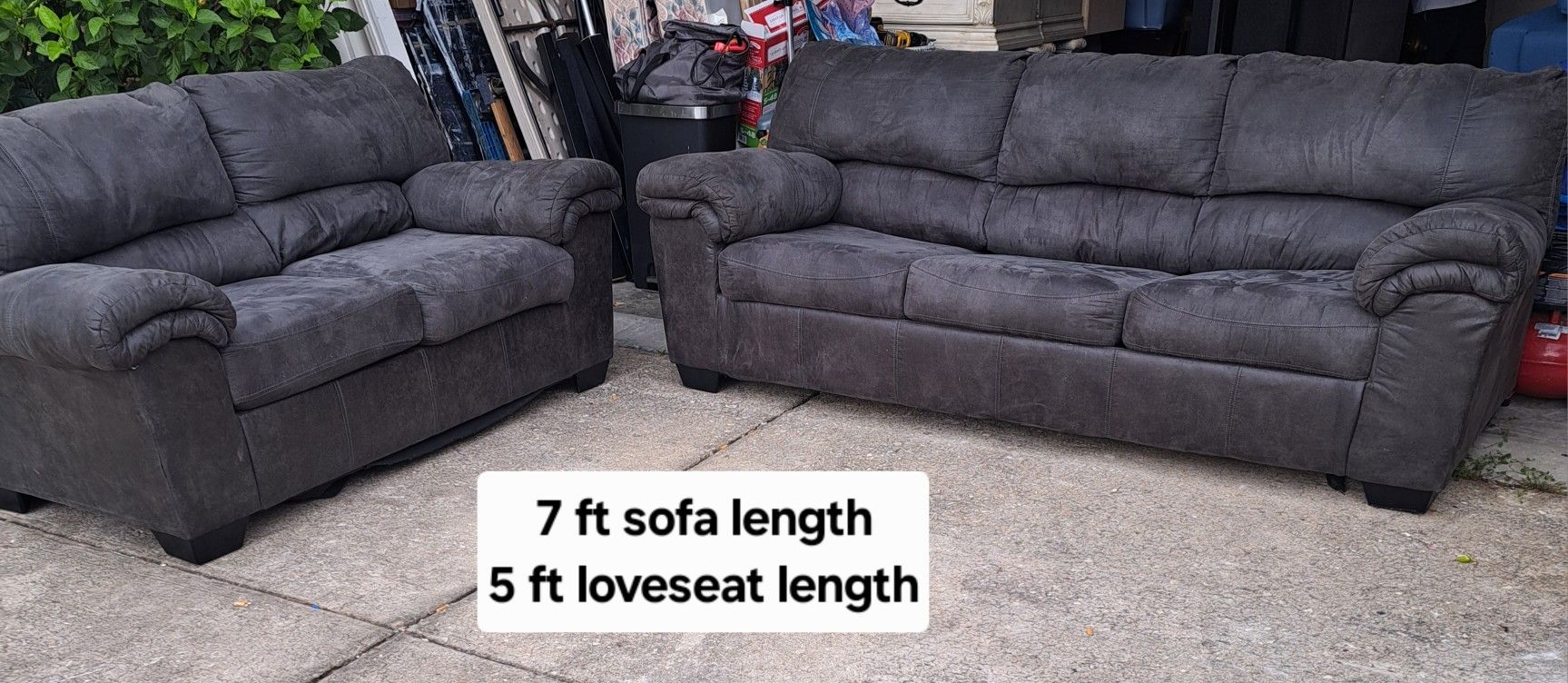 Grey Sleeper Sofa and Loveseat