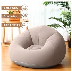 Realspring 6 Pcs Inflatable Bean Bag Chair, Air Pump,Coffee Electric Pump for Inflation, Foldable Blow up Chairs for Outdoor Movie Seating, Portable S