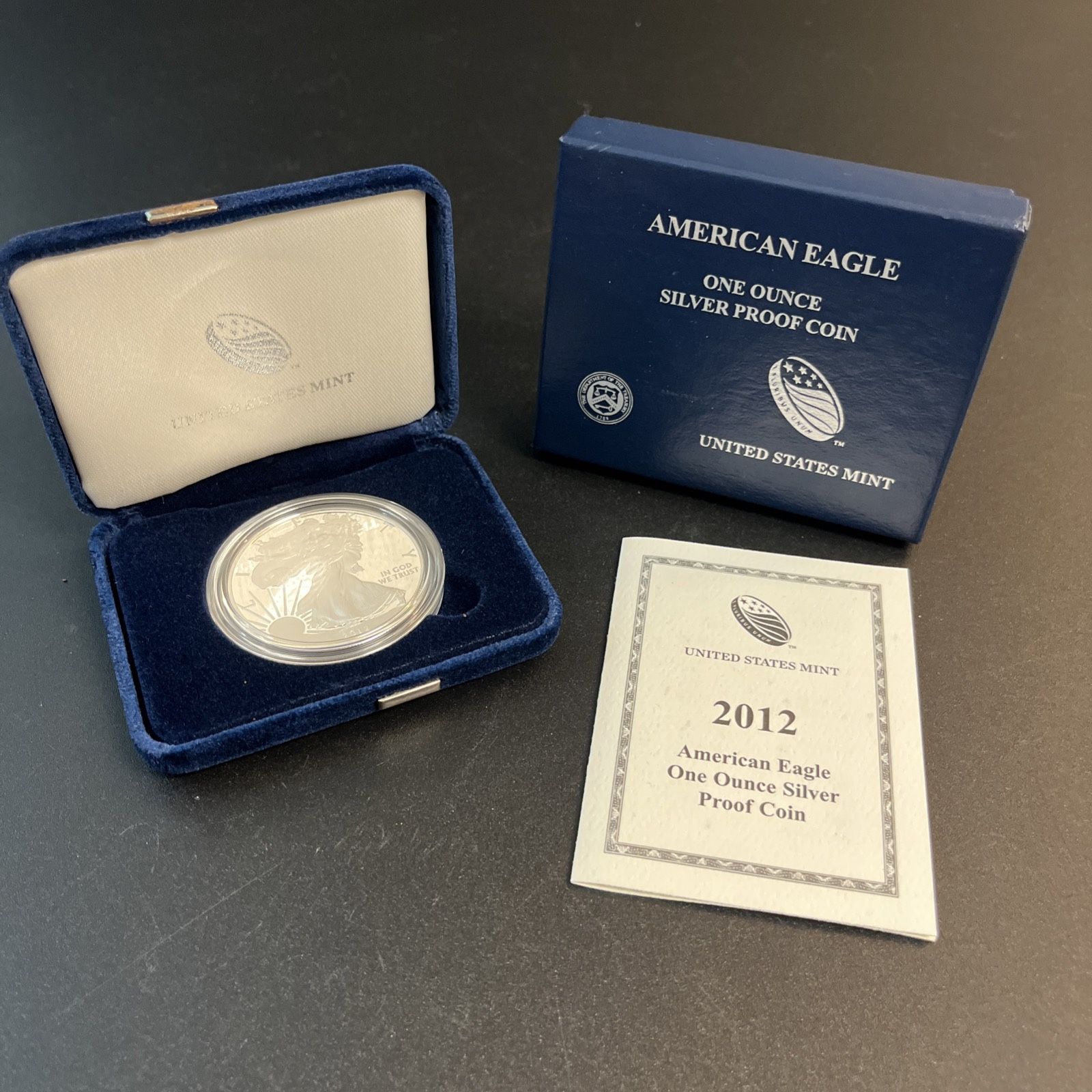 2012 W American Silver Eagle One Choice Proof Bullion $1 Coin OGP COA & Box